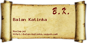 Balan Katinka névjegykártya